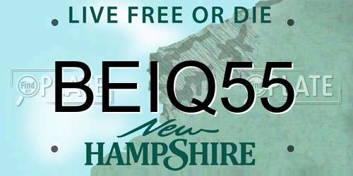 BEIQ55 New Hampshire License Plate