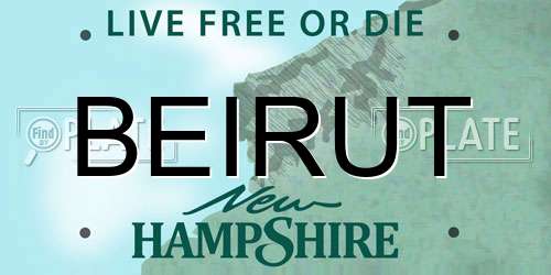 BEIRUT New Hampshire License Plate