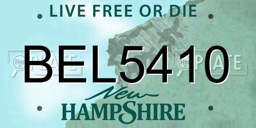 BEL5410 New Hampshire License Plate