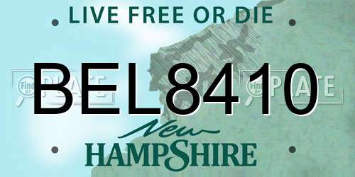 BEL8410 New Hampshire License Plate