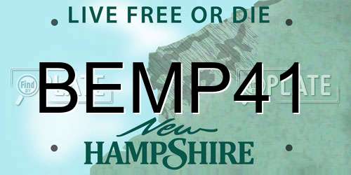 BEMP41 New Hampshire License Plate