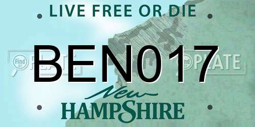 BEN017 New Hampshire License Plate