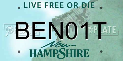 BEN01T New Hampshire License Plate