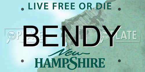 BENDY New Hampshire License Plate
