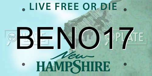 BENO17 New Hampshire License Plate