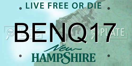 BENQ17 New Hampshire License Plate