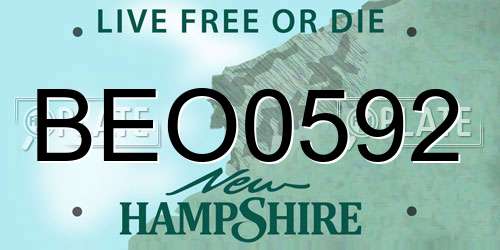BEO0592 New Hampshire License Plate