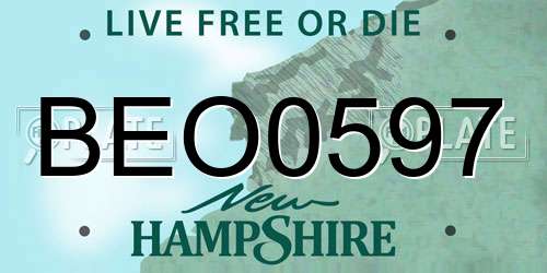 BEO0597 New Hampshire License Plate