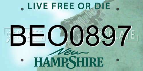 BEO0897 New Hampshire License Plate