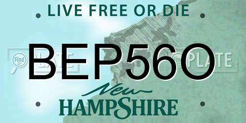 BEP56O New Hampshire License Plate