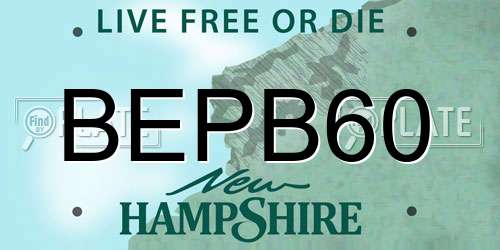 BEPB60 New Hampshire License Plate
