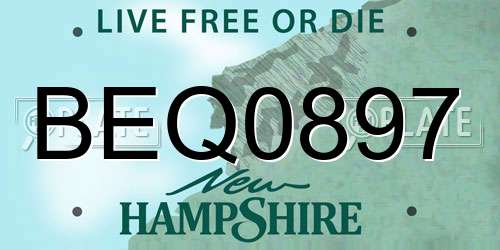 BEQ0897 New Hampshire License Plate
