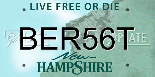 BER56T New Hampshire License Plate