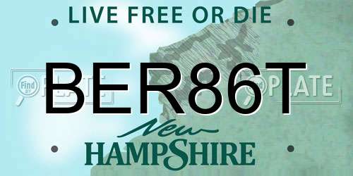 BER86T New Hampshire License Plate