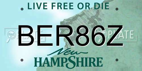 BER86Z New Hampshire License Plate