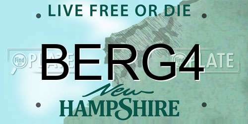 BERG4 New Hampshire License Plate