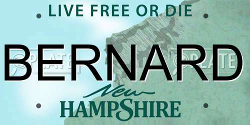 BERNARD New Hampshire License Plate
