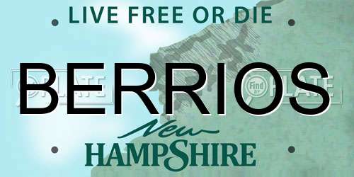 BERRIOS New Hampshire License Plate