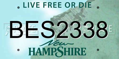 BES2338 New Hampshire License Plate