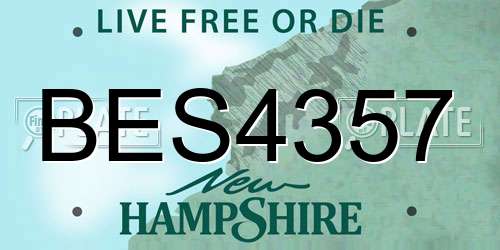 BES4357 New Hampshire License Plate