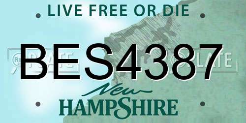 BES4387 New Hampshire License Plate