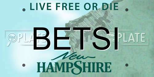BETSI New Hampshire License Plate