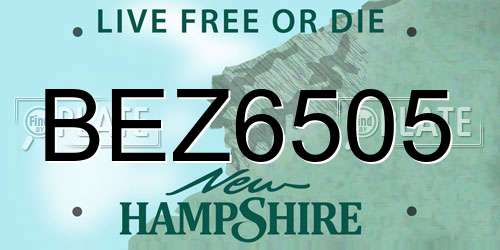 BEZ6505 New Hampshire License Plate