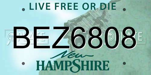 BEZ6808 New Hampshire License Plate