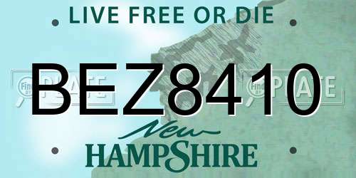 BEZ8410 New Hampshire License Plate