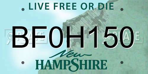 BF0H150 New Hampshire License Plate