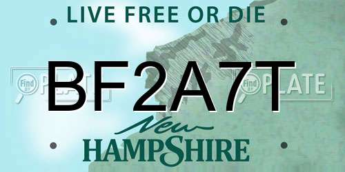 BF2A7T New Hampshire License Plate