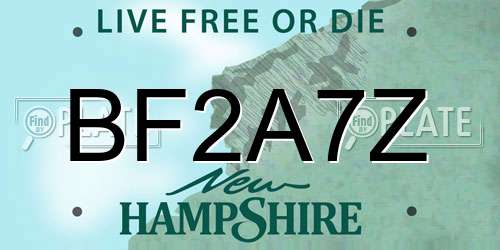 BF2A7Z New Hampshire License Plate