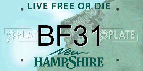 BF31 New Hampshire License Plate