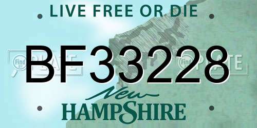 BF33228 New Hampshire License Plate