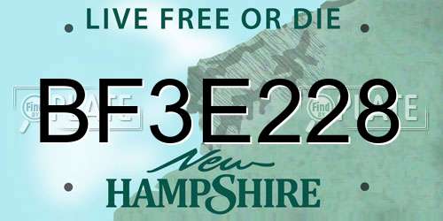 BF3E228 New Hampshire License Plate