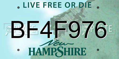 BF4F976 New Hampshire License Plate