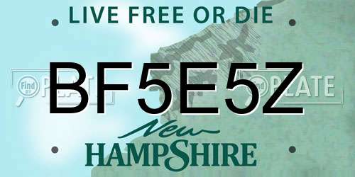 BF5E5Z New Hampshire License Plate