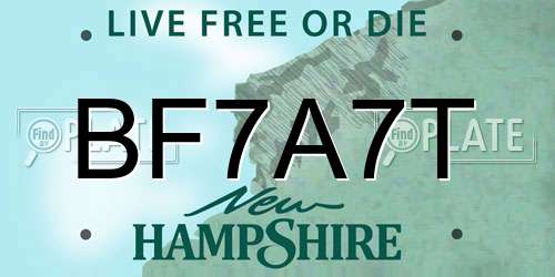 BF7A7T New Hampshire License Plate