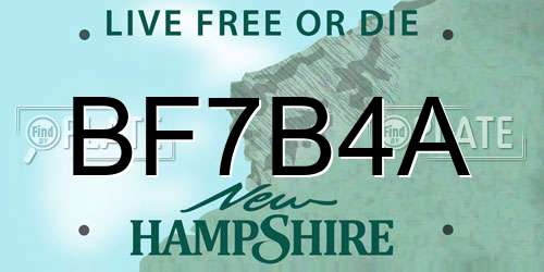 BF7B4A New Hampshire License Plate