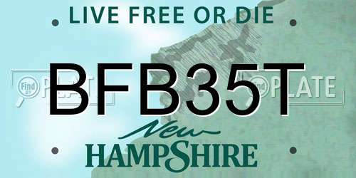 BFB35T New Hampshire License Plate