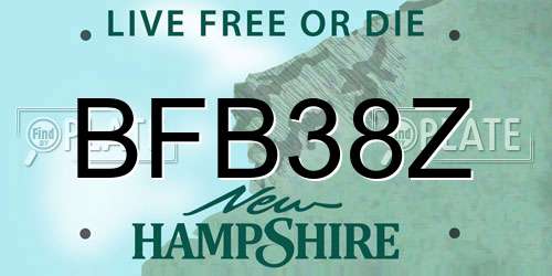 BFB38Z New Hampshire License Plate