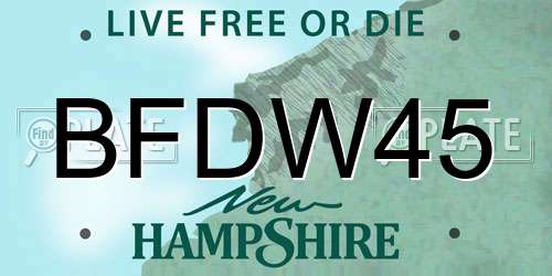 BFDW45 New Hampshire License Plate
