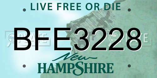 BFE3228 New Hampshire License Plate