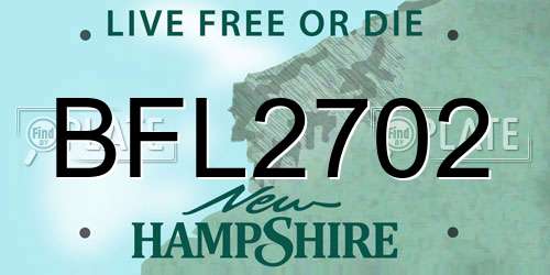 BFL2702 New Hampshire License Plate