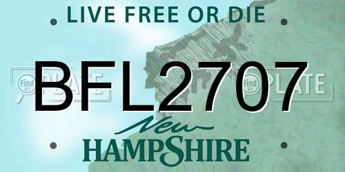 BFL2707 New Hampshire License Plate