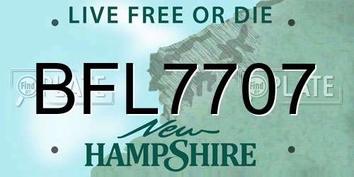 BFL7707 New Hampshire License Plate