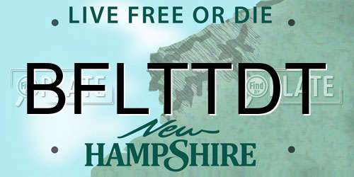 BFLTTDT New Hampshire License Plate