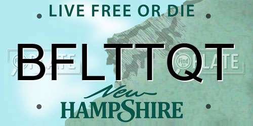 BFLTTQT New Hampshire License Plate