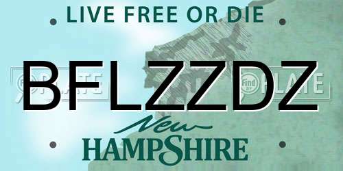 BFLZZDZ New Hampshire License Plate