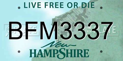 BFM3337 New Hampshire License Plate